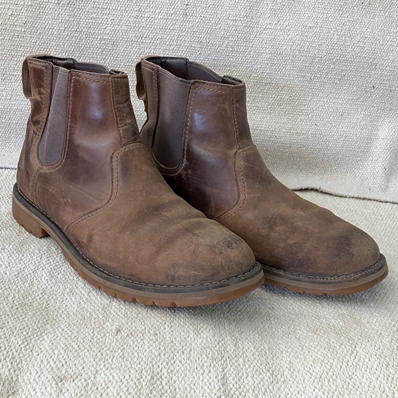 Timberland Men's size 9 1/2 Brown Leather Boots - scuffed - not steel toe - Picture 16 of 16